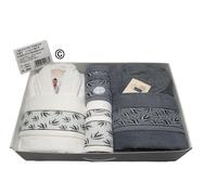 Set Completo Bagno Accappatoio Asciugamani Ferlen Liguria 8 Pezzi Made In Italy