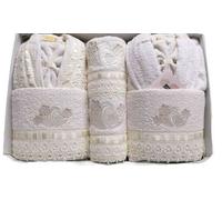 Set Completo Bagno Accappatoio Asciugamani Ferlen Stefania 8 pz Made in Italy