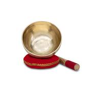 Set completo Campana Tibetana Terapeutica XDrum Tonalità A per Chakra fronte (Ajna) - Ø 18 cm, 700 g, bronzo fatto a mano, con cuscino e battente.