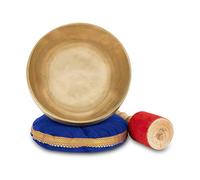 Set Completo Campana Tibetana Terapeutica XDrum Tonalità E per Chakra Plesso Solare (Manipura) - 24 cm Ø, 1600 g, bronzo fatto a mano India, con cuscino e battente.