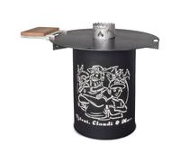 Set completo con braciere personalizzato e piastra da 100 cm - inkl. camera di combustione, barre di supporto, inserto grill, supporto wok e supporto per tavole di legno