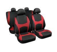 Set completo coprisedili fodere Stretch-Fit Capri Nero/Rosso