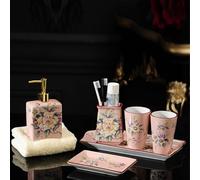 Set completo da bagno con portaspazzolino, portasapone, dispenser per lozioni, set di accessori da bagno in ceramica, accessori da bagno per il bagno, accessori da bagno da bagno - 6 pezzi (quadrato)