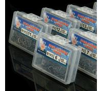Set completo di 100 ami da pesca in acciaio al carbonio con scatola Izu, perfetti per avventure di pesca (5)