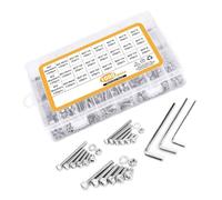 Set completo di 1080 dadi a vite a bussola esagonale in acciaio set di rondelle piatte azionamenti esagonali testa a bottone vite dado rondella assortimento multiuso set di fissaggio
