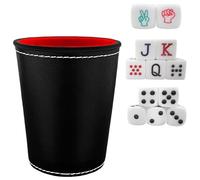 Set Completo di 12 Dadi con Bicchiere - 5 Dadi da Poker, 5 Dadi Numerici e 2 Dadi Carta-Forbice-Sasso