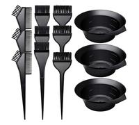 Set completo di 12 strumenti per la colorazione dei capelli con pettini e spazzole per un'applicazione uniforme del colore in salone, pennelli e pettini per tinture per capelli