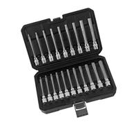 Set completo di 20 bussole a brugola a collo lungo da 3/8", metriche da 3 mm e 12 mm, organizer britannici da 1/8" 7/16", chiavi a brugola di lunghezza estesa