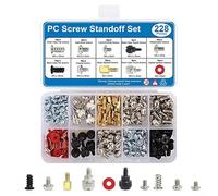 Set completo di 228 viti e distanziatori per PC desktop per computer custodia per scheda madre disco rigido CD/DVD ROM fissaggio ventola