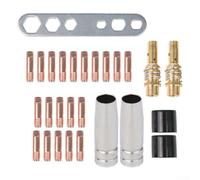 Set completo di 27 accessori per saldatura per 15AK, include ugelli, maniglie e isolatori per diverse applicazioni