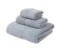 Set completo di 3 asciugamani in cotone, asciugamani morbidi e assorbenti per la routine quotidiana del bagno (grigio)