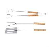Set completo di 3 attrezzi per barbecue, accessori essenziali per grigliare per le tue esperienze di cucina all'aperto