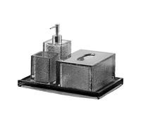 Set completo di 4 accessori for il bagno, set di accessori for il piano del lavabo, include distributore di sapone, tazza, scatola di fazzoletti e vassoio