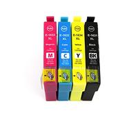 Set completo di 4 cartucce di inchiostro E-T1636 Multipack compatibili per Epson WorkForce WF-2010W, WF-2510WF, WF-2520NF, WF2530WF, WF-2540WF, WF-2630WF, WF-2650DWF, WF-2660DWF.