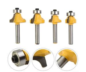 Set completo di 4 punte rotonde per creare bordi lisci e piccole modanature in progetti di lavorazione del legno