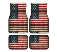 Set completo di 4 tappetini per auto con bandiera americana, impermeabili, antiscivolo, per tutte le stagioni