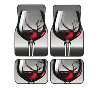 Set completo di 4 tappetini per auto con stampa a calice di vino, accessori per auto, universali, adatti per camion, camion, SUV