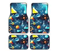 Set completo di 4 tappetini per auto con stampa astratta scientifica chimica, accessori per auto, universali, adatti per camion, camion, SUV
