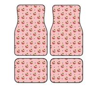 Set completo di 4 tappetini per auto, motivo torta di ciliegie, universali, protezione per tutte le condizioni atmosferiche, adatto per SUV, furgoni, berlina, camion