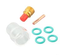 Set completo di 7 utensili per saldatura TIG per lenti a gas tozze, 12 tazze per WP9WP20WP25, ottimizza il flusso e la visibilità del gas (2,4 mm)