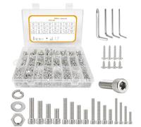 Set completo di 890 bulloni e dadi metrici in acciaio inox, M2M3M4, include tappi a testa esagonale e rondelle, strumento di montaggio professionale