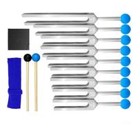 Set completo di 9 diapason, per guarigione e meditazione, pratiche spirituali e terapia dei chakra, con frequenze accurate