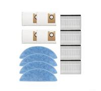 Set completo di accessori per aspirapolvere robot Ecovacs e Yeedi Y1 Pro For Plus, inclusi quattro filtri ad alta efficienza, quattro panni per la pulizia e quattro sacchetti per la polvere di grande