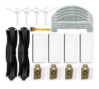 Set completo di accessori per aspirapolvere robot Ultenic T10 con spazzole principali, filtri, spazzole laterali, panni mocio e sacchetti per la polvere per le normali attività di pulizia