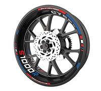 Set completo di adesivi per cerchi per BMW S1000R Premium (8 adesivi per 2 ruote), multicolore