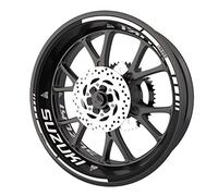 Set completo di adesivi per cerchioni moto Suzuki Premium (2 ruote) (bianco)