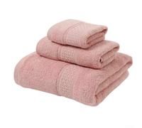 Set completo di asciugamani da bagno in cotone, 3 pezzi morbidi per una cura assorbente e delicata (rosa)