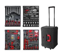 Set completo di attrezzi for la casa da 254 pezzi Kit versatile di strumenti con rotelle for riparazione professionale e cassetta di manutenzione con ruote cassetta attrezzi