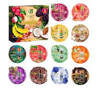 Set Completo di Balsami Labbra - 12 balsami con burro di karité, cera d’api e vitamina E, confezionati singolarmente, in gusti assortiti - Set regalo idratante, con ingredienti naturali, marchio 100%