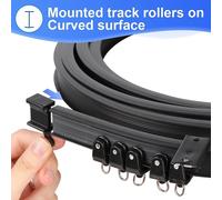 Set completo di binari per tende neri 3 metri con accessori di installazione per