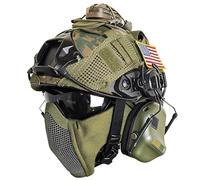 Set Completo di Caschi Airsoft Fast Bump Russi con Cuffie e Maschera per Cosplay Tattici, Equipaggiamento Tattico Militare