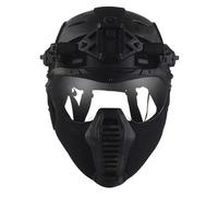 Set Completo di Casco Militare Airsoft Bump, Maschera Tattica Integrale in Rete D'acciaio, Costume da Cosplay di Halloween per Uomo, per Attrezzatura da Paintball Airsoft CQB All'aperto(BCP)