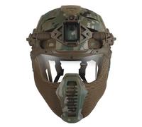 Set Completo di Casco Militare Airsoft Bump, Maschera Tattica Integrale in Rete D'acciaio, Costume da Cosplay di Halloween per Uomo, per Attrezzatura da Paintball Airsoft CQB All'aperto(CP)