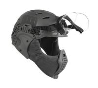 Set Completo di Casco Militare Bump Airsoft, Maschera Tattica a Mezza Faccia in Rete D'acciaio, Costume da Cosplay di Halloween per Uomo, per Attrezzatura da Paintball Airsoft CQB All'aperto(GY)
