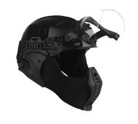 Set Completo di Casco Militare Bump Airsoft, Maschera Tattica a Mezza Faccia in Rete D'acciaio, Costume da Cosplay di Halloween per Uomo, per Attrezzatura da Paintball Airsoft CQB All'aperto(BK)