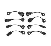 Set completo di cavi di prolunga, 8 pezzi Cavo di prolunga per connettore OBD2 per camion Set completo di strumenti di diagnostica automatica Accessori per veicoli 12V neri