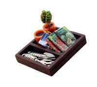 Set completo di decorazioni da giardino in miniatura in scala 1:12, con accessori agricoli versatili per libri di fiabe, resina estetica e accessori da giardino in miniatura