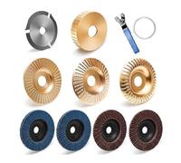 Set completo di dischi per modellare e scolpire il legno, per smerigliatrici angolari, con taglierina rapida e chiave inclusa levigatura per la lavorazione del legno