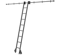 Set Completo di Ferramenta per Binario Scorrevole Retrattile, Binario Mobile per Scala da Biblioteca con Ruote A Pavimento, per Soppalco Interno di Casa, 6.6ft/200cm Track Kit