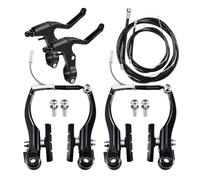 Set completo di freni per bicicletta, freno anteriore e posteriore, corde freno interno ed esterno e del freno per mountain bike e bici da corsa (nero) 72 cm+125 cm