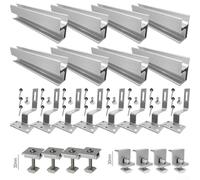 Set completo di installazione solare per tetto in mattoni con guide in alluminio leggero e hardware (set da 3 (per 30 mm))