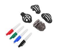 Set Completo di Marcatori per Palline da Golf con Inchiostro Ad Asciugatura Rapida per Un Migliore Allineamento Durante Gli Allenamenti e Le Competizioni, 4 Stencil e 4 Penne