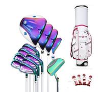 Set completo di mazze da golf da donna, con manico in carbonio, 12 mazze da allenamento, con sacca per stecche, ideale per principianti e appassionati, attrezzatura da golf ad alte prestazioni