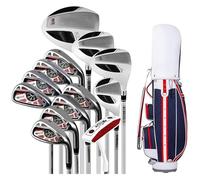 Set completo di mazze da golf per uomo, con driver, fairway, ibrido, ferro, putter e borsa verticale, ideale per principianti e professionisti