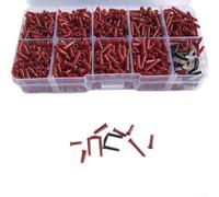 Set completo di occhielli per racchetta da badminton, strumenti di riparazione essenziali con occhielli per corde e protezioni per tubi (rosso)