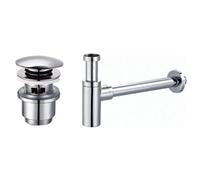 Set completo di piletta scarico click-clack e sifone Cromo Tecom KITPSCACR